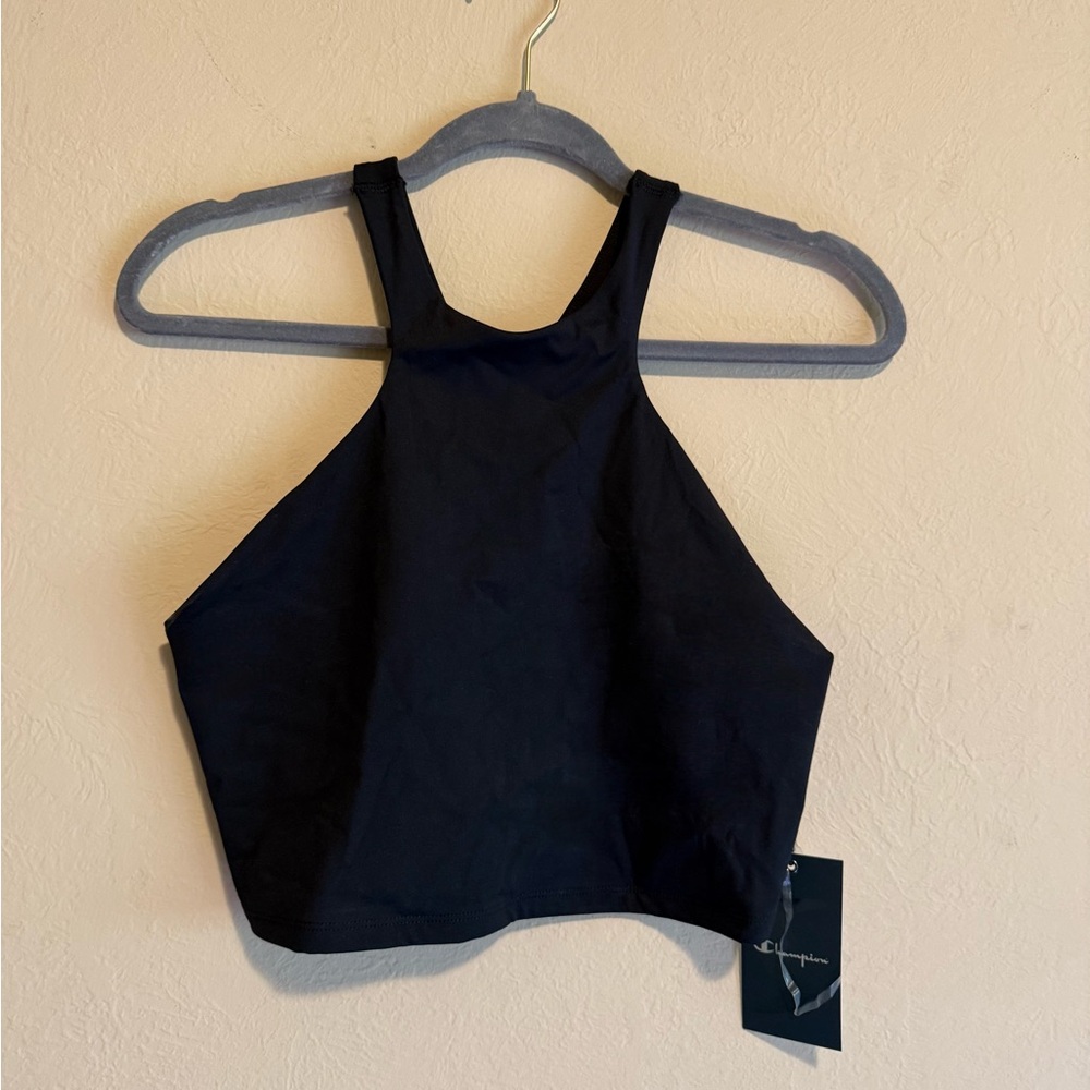 Champion Black Fitted Crop Tank Top